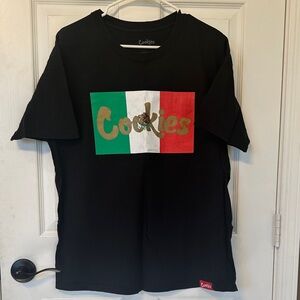 Black Cookies T-Shirt with Mexican Flag Design